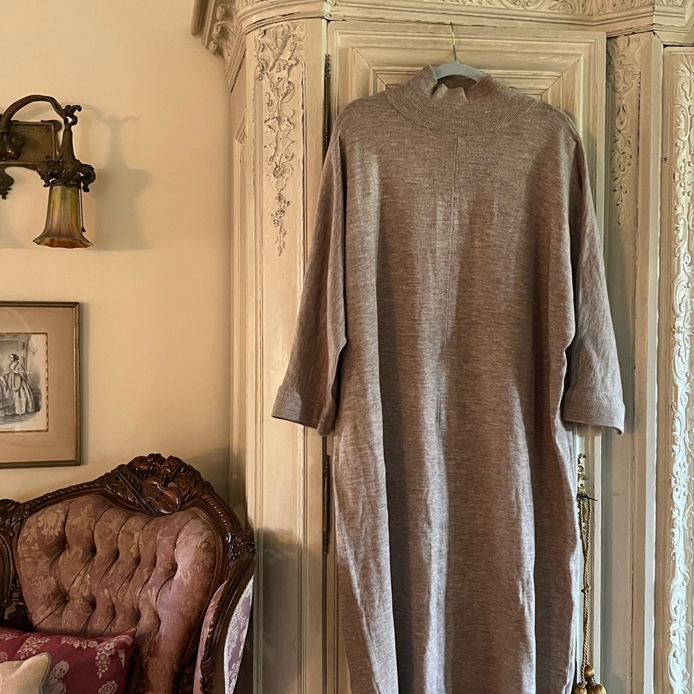 Anthropologie, Saturday, Sunday brand,  knit, sweater, dress, cream tan sz M